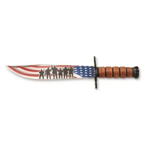 Miniatura 5 de SZCO Cuchillo de caza de punta de clip de 14 pulgadas, cuchillo de campamento de espiga completa con mango de cuero, hoja de acero inoxidable