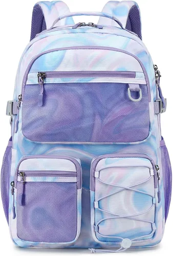 Miniatura 17 de Lohol Mochila resistente al agua con múltiples bolsillos para la escuela, viajes al aire libre, universidad, bolsa para laptop de 15.6 pulgadas