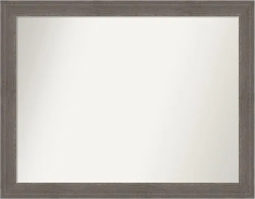 Miniatura 463 de Amanti Art Espejo de pared personalizado no biselado (24.5 x 24.5 pulgadas), marco gris marrón alta, varios tamaños personalizados, espejo de baño
