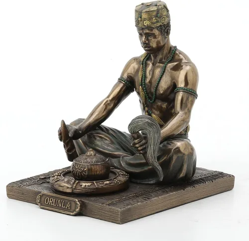 Miniatura 7 de Veronese Design - Estatua de dios africanos de 5 1/8 pulgadas de alto Orunla el Orisha de la Sabiduría, destino y profecía, acabado de bronce antiguo
