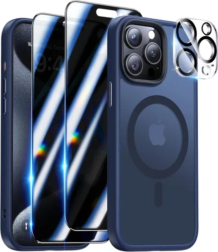 Miniatura 13 de Meifigno Magic Mag Series - Funda diseñada para iPhone 15 Pro, protección de grado militar y compatible con MagSafe, parte trasera mate translúcida