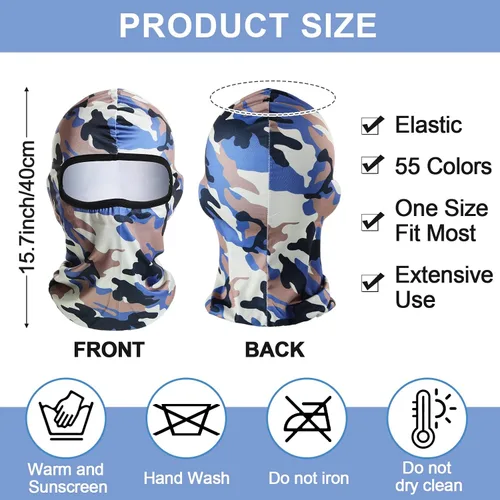 Miniatura 2 de 94 piezas pasamontañas máscara de esquí completa para mujeres y hombres, protección solar completa, cubierta de cara completa, protector UV
