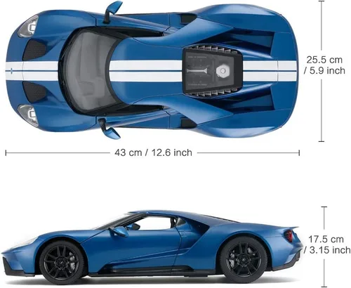 Miniatura 4 de RASTAR Auto RC 1/14 Ford GT Control remoto RC Race Toy Car para niños, puertas abiertas por manual, azul (2.4 GHz)