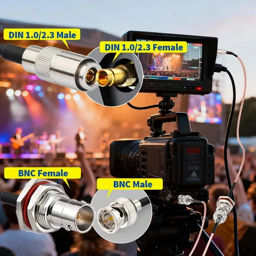 Miniatura 3 de BINGFU DIN 1.0/2.3 macho a BNC hembra 75 ohmios video SDI Cable 11.8 in 12 pulgadas para 3G HD SDI grabadora de video asistencia de cámara Monitor