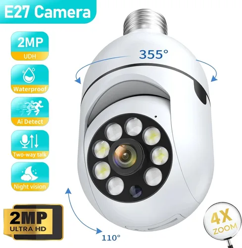 Miniatura 2 de EVERSECU Bombilla de luz inalámbrica de seguridad HD 1080P, WiFi de 2.4g y 5g, seguimiento automático de movimiento, audio de 2 vías, visión