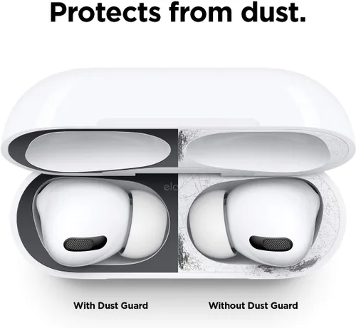 Miniatura 4 de elago Protector contra el polvo compatible con AirPods Pro (1 y 2), película antipolvo, protege del polvo de hierro y metal (1 juego, gris oscuro)