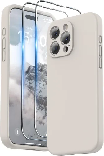 Miniatura 19 de SURPHY Funda diseñada para iPhone 15 Pro Max con protector de pantalla y cordón, correa de teléfono y funda de silicona líquida para teléfono