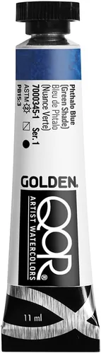Miniatura 48 de GOLDEN QoR Acuarelas para artistas, Azul cobalto y teja, tubo de 11 ml, pintura profesional de acuarela, semiopaca Verde azulado cobalto