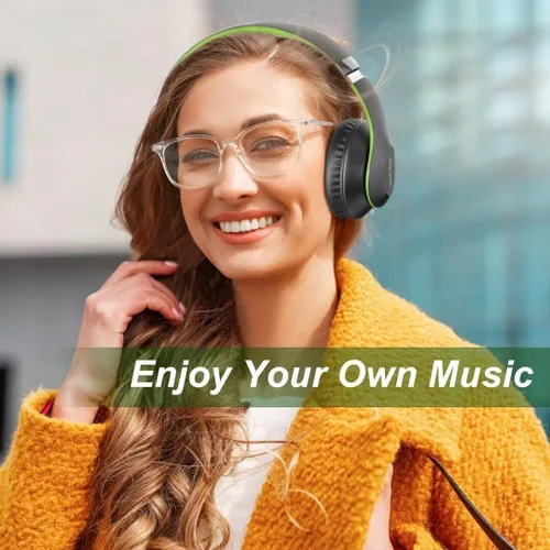 Miniatura 8 de Auriculares Bluetooth Inalámbricos Sobre La Oreja 65H Tiempo De Reproducción Auriculares HiFi Estéreo Con Micrófono Y 6 Modos De EQ Auriculares Verde