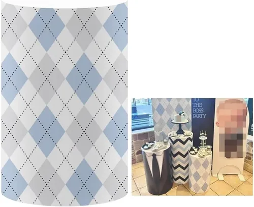 Fundas de mesa cilíndrica con temática de jefe y bebé, funda de pedestal para fiesta de cumpleaños, cubierta elástica para zócalo, baby shower,