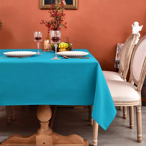 Miniatura 34 de MEANMOY Mantel cuadrado de poliéster lavable, resistente al agua y a las manchas, de 210 GSM, de 54 x 54 pulgadas, mantel de mesa rectangular sin