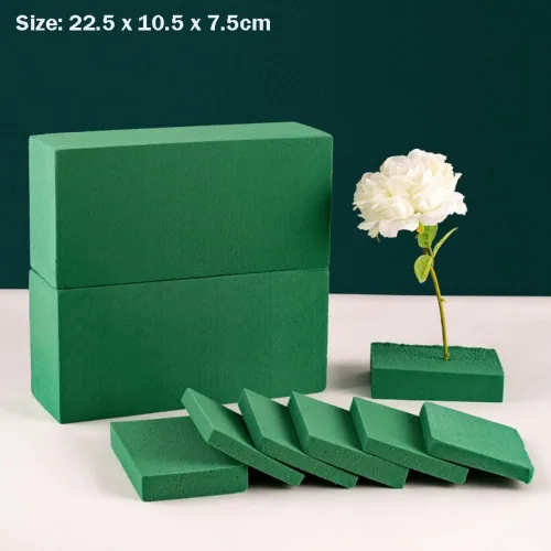 Miniatura 3 de 6 paquetes de bloques de espuma floral para arreglos de flores frescas y artificiales, bloque de espuma de poliestireno verde para pasillo de boda