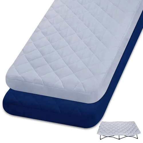 Miniatura 8 de Joovy - Juego de 2 sábanas acolchadas para regalo de mi cuna portátil, cuna de viaje (solo sábana, cama no incluida), funda acolchada suave, rosa