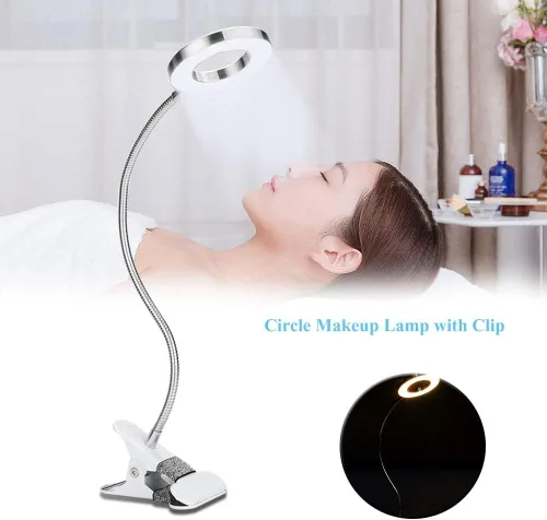 Miniatura 3 de lámpara, USB círculo maquillaje lámpara ceja labio salón de belleza escritorio Led luces con clip