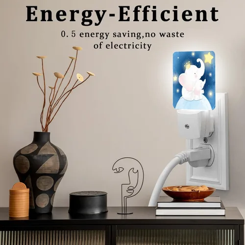 Miniatura 7 de Luz nocturna de dinosaurio, lámpara nocturna de pared enchufable con sensor de atardecer a amanecer, lámpara LED de 0.5 W de eficiencia energética