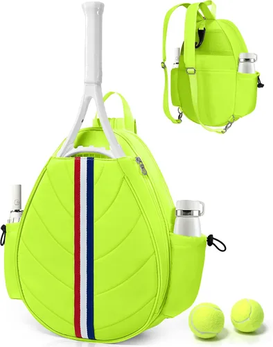 Miniatura 11 de Bolsa de tenis, mochila de tenis resistente al agua para mujeres y hombres, diseño de bandolera acolchada para tenis, pickleball, raquetas de Azul