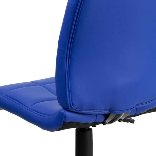 Miniatura 8 de Flash Furniture - Silla giratoria de respaldo medio de vinilo, acolchada, color negro Azul