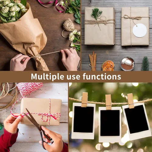 Miniatura 3 de Cuerda de yute natural de 0.118 pulgadas, cuerda de cáñamo de 500 pies resistente para jardinería, manualidades, obras de arte, soporte de plantas