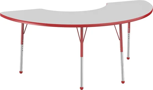 Miniatura 61 de FDP Clover Mesa de Actividades Escolar y de Oficina (48 x 48 pulgadas), patas estándar con deslizadores giratorios para entornos de asientos