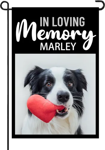 Miniatura 25 de Bandera conmemorativa personalizada para perros, banderas personalizadas con nombre de foto de mascota perdida, conmemoración para perros, Bandera