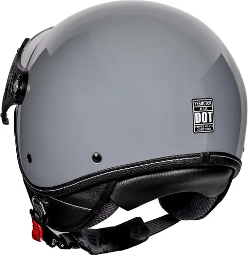 Miniatura 3 de Yesmotor Casco de motocicleta 3/4 Casco retro de cara abierta Vespa para scooters con visera transparente para hombres y mujeres - Aprobado por DOT