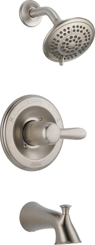 Miniatura 11 de Delta Faucet Lahara Serie 14 - Kit de molduras de bañera y ducha de un solo mango, grifo de ducha con cabezal de ducha de 5 pulverizaciones, bronce