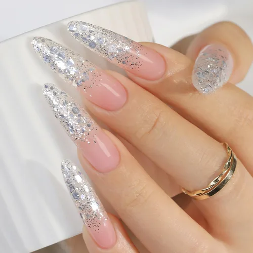 Miniatura 34 de Double Rhythm Esmalte de gel con purpurina de nieve de 0.5 fl oz, color holográfico reflectante para arte de uñas, salón de manicura y bricolaje