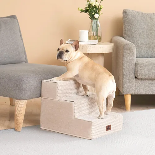 Miniatura 4 de EHEYCIGA Escaleras para perros pequeños de 13.5 pulgadas de alto, escalones para perros de 3 escalones para sofá y silla, escalones para mascotas