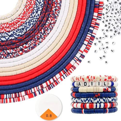Miniatura 9 de ADIIL Kit de Fabricación de Pulseras con 7200 Piezas de Cuentas de Arcilla, Cuentas Heishi de Polímero de 6mm para Hacer Joyas, Kit de Pulseras
