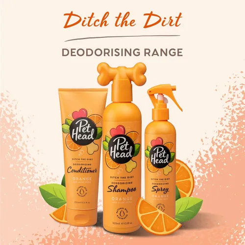 Miniatura 6 de Pet Head Ditch the Dirt - Acondicionador para perros, aroma naranja, desodorizante para perros malolientes, limpia en profundidad y elimina olores