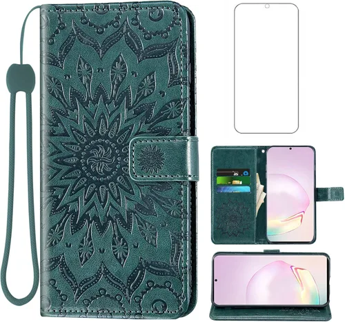 Miniatura 11 de Funda para teléfono Samsung Galaxy Note 20 Ultra Glaxay Note20 Plus 5G con protector de pantalla de vidrio templado, funda delgada de cuero con Oro