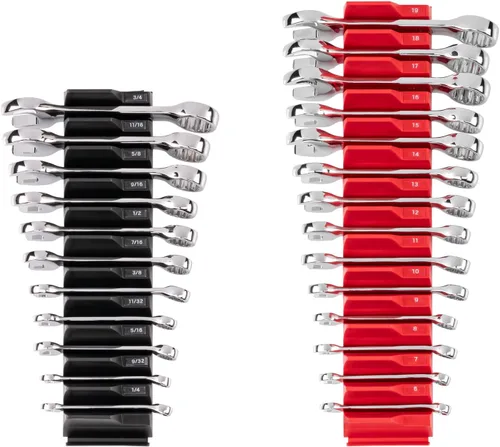Miniatura 7 de TEKTON WCB92403 - Juego de llaves combinadas stubby con soportes, 25 piezas (1/4-3/4 pulgada, 6-19 mm)