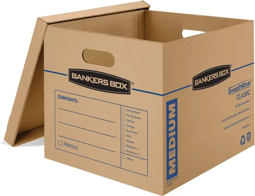 Miniatura 2 de Bankers Box Caja de mudanza clásica mediana de 20 unidades, asas reforzadas, montaje sin cinta, caja con tapa, 19 x 14.5 x 15.5 pulgadas (8817202)