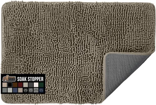 Miniatura 52 de GORILLA GRIP SOAKSTOPPER - Tapete para puerta de perro, 30 x 20 pulgadas, lavable a máquina, absorbente, captura la humedad, barro, suciedad, Negro