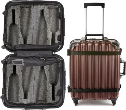 VinGardeValise® Maleta de vino pequeña – Equipaje de viaje de 8 botellas, aprobado por la TSA, carcasa dura duradera, espuma a prueba de golpes,