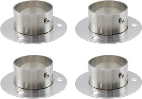 4 piezas de 2.008 in/2 pulgadas de diámetro de acero inoxidable para armario de armario de armario soporte de extremo de zócalo de soporte, soporte