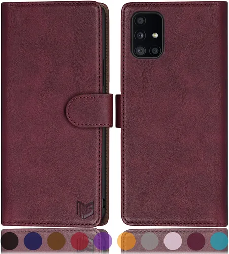 Miniatura 9 de SUANPOT Funda de piel tipo cartera para Samsung Galaxy A71 5G (versión 4G) con tarjetero de crédito RFID, con tapa para Samsung A71, funda