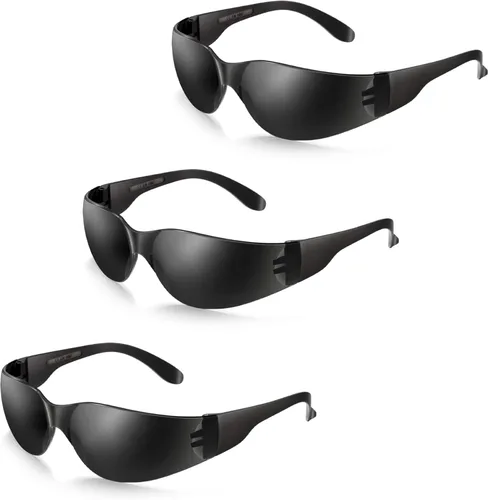 Juego de 3 lentes de seguridad tintados, protección ocular resistente a arañazos e impactos, lentes oscuros para protección UV Paquete de 3 lentes