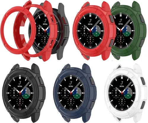 Miniatura 6 de Samsung Galaxy Watch 4 Classic - Funda protectora de 1.81 pulgadas (1.811 in) con marco de anillo bisel (negro/azul/rojo/blanco/verde)
