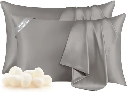 Miniatura 16 de THXSILK Funda de almohada de seda de morera 100% para cabello y piel, funda de almohada de seda hipoalergénica, suave, transpirable, con cremallera