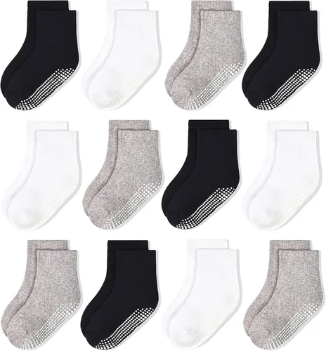 Miniatura 11 de HYCLES Calcetines de agarre para niños pequeños, calcetines antideslizantes para el suelo con agarre para niños de 1 a 10 años y niñas de 6 a 12