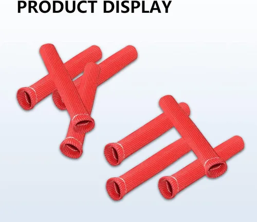 Miniatura 6 de 8 botas de protección de bujías, botas de alambre de bujía de 1200 grados, funda protectora de protección térmica, funda aislante de protección Rojo