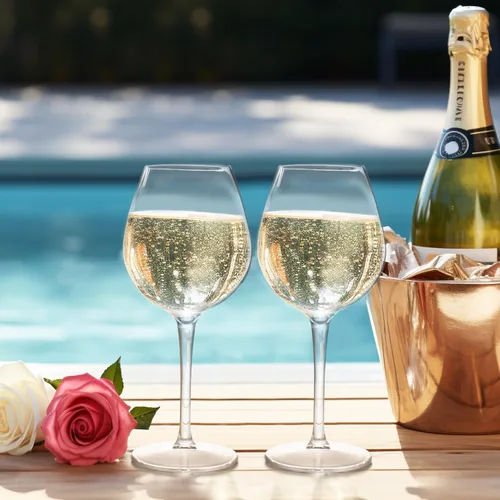 Miniatura 7 de Copas de vino flotantes para piscina con tapas de taza, juego de 2, copas de vino inastillables junto a la piscina, taza flotante, tina de piscina
