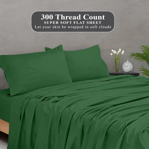 Miniatura 5 de Royale Linens Sábana encimera de 300 hilos de 100 % algodón peinado de fibras largas, súper suave, sábanas encimera, la sábana encimera