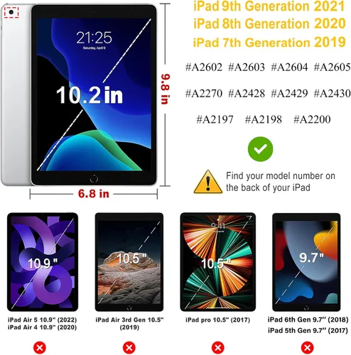 Miniatura 6 de Samsung 10.2 Estuche - Compatible con tabletas 2021/2020/2019 - Funda giratoria de 360 grados con función de encendido y apagado (Negro)