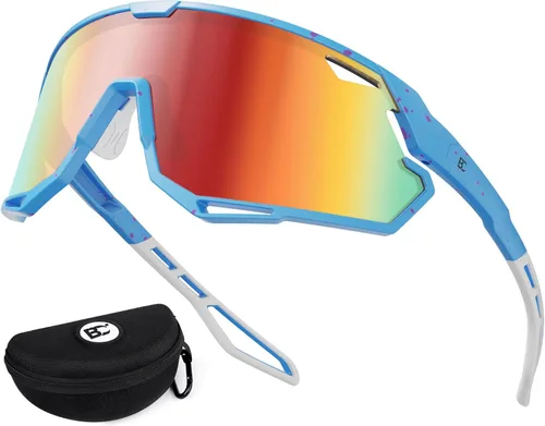 Miniatura 8 de BIRCEN Gafas de sol deportivas de béisbol para hombre: TR90 gafas de ciclismo ligeras envolventes para correr al aire libre MTB Bike