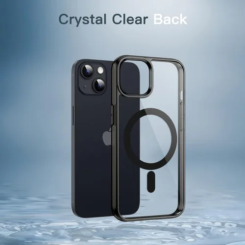 Miniatura 5 de JETech Funda magnética para iPhone 14 de 6.1 pulgadas, compatible con carga inalámbrica MagSafe, a prueba de golpes, parte trasera transparente