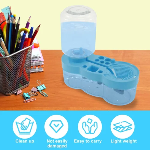Miniatura 4 de Limpiador de pinceles de pintura mejorado con bandeja de pintura, herramienta de limpieza de pincel de circulación de agua, suministros de pintura
