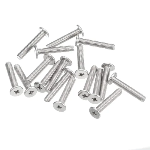 Miniatura 13 de Uxcell M1-0.25 x 2 mm 50 piezas Tornillos de cabeza plana redonda 304 de acero inoxidable Phillips Drive tornillos de máquina para fijación