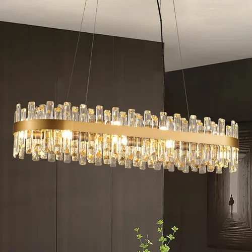 Miniatura 10 de Lámpara de Araña de Cristal Moderna Negra de 21.7", Accesorios de Iluminación de Lujo, Candelabros de Cristal de 2 Anillos para Comedor, Iluminación